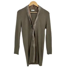 BRUNELLO CUCINELLI(ブルネロクチネリ) カーディガン サイズM レディース美品  - ブラウン×グレーベージュ 長袖/カシミヤ/シルク/ロング丈のサムネイル