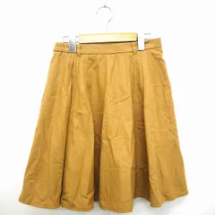 シーディーエスベーシック C.D.S BASIC スカート ボトムス フレア 無地 シンプル ひざ丈 ウール混 64-89 キャメル /MT12のサムネイル