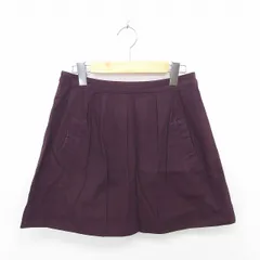 アナトリエ ANATELIER スカート 台形 ミニ 無地 シンプル サイドジップ 綿 コットン 38 赤紫 ワインレッド /TT47のサムネイル