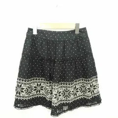 エニィスィス エニシス anySiS スカート フレア ミニ ドット 総柄 サイドジップ 薄手 2 黒 ブラック /TT9のサムネイル
