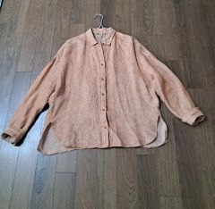 美品 イチアンティークス リネン 柿渋 シャツ オーバーサイズ 長袖