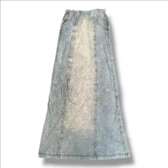 参考上代16,940円 未使用 MAISON SPECIAL Chemical Wash Spray Trim Skirt ロング丈 ケミカルウォッシュスプレートリムスカート メゾンスペシャル 21241515202 ブルー系 36 （733MG）のサムネイル
