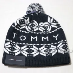 【トミーヒルフィガー】新品タグ付き ビーニー ニットキャップ メンズ F 濃紺白 TOMMY HILFIGER ポンポン ニット帽 ノルディック柄 帽子 紙タグ付 アメリカ購入のサムネイル