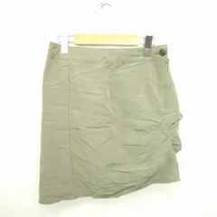ジョンブル JOHNBULL スカート タイト ミニ 無地 シンプル 薄手 S 緑 カーキ /TT45のサムネイル