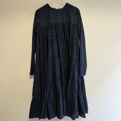 美品✨マーレット ティアードワンピース ギャザー フレア ソリマン 黒 コットン ○Merlette マーレット ティアードワンピース ギャザー フレア