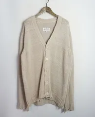 美品 22SS Maison Margiela 10 メゾンマルジェラ ニット カーディガン セーター Vネック ダメージ加工 S50GP0276 ベージュ S 正規 4949Q♪のサムネイル