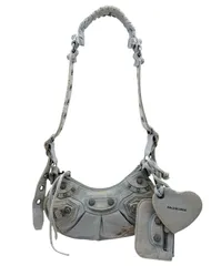 【未使用品】BALENCIAGA バレンシアガ Le Cagole ル・カゴール デニム ショルダーバッグ XS ミニバッグ ヴィンテージ加工 ブルー ラインストーン ハート ミラー付き ポーチ付き レディース お洒落 【ブランドギャラリー東心斎橋店】のサムネイル