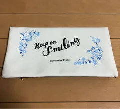 Samantha Tiara Keep on Smiling ポーチ ホワイト ブルー　ゼクシィ　付録　サマンサティアラのサムネイル