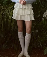 (新品) オディエール wrinkle frill skirt pants-ivoryのサムネイル