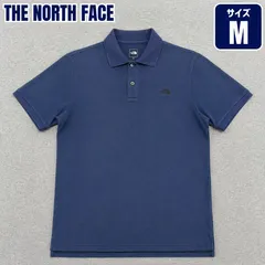 THE NORTH FACE ノースフェイス 半袖 ポロシャツ M ネイビー 鹿の子 刺繍ロゴ メンズのサムネイル
