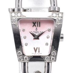 コルム CORUM 137.415.47 トラピーズ ダイヤモンド ピンクシェル クォーツ レディース 良品 腕時計 B#149448