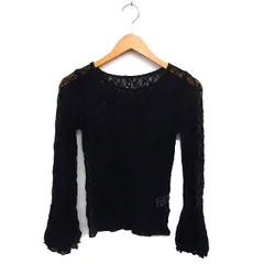 プロポーション ボディドレッシング PROPORTION BODY DRESSING レース ブラウス カットソー 透け感 クロップド ボートネック 長袖 FR 黒 ブラック /NT20のサムネイル