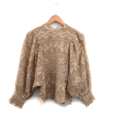 チャイルドウーマン CHILD WOMAN ブラウス シャツ 長袖 レース M ブラウン 茶 /KT16のサムネイル