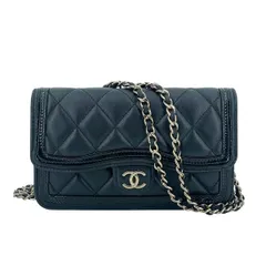 【中古】CHANEL シャネル ショルダーバッグ マトラッセ ココマーク フラップ フォンケース AP3559 チェーン ラムスキン ブラック シャンパンゴールド金具 Sシール 26020466 GSのサムネイル
