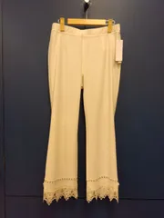 M9　スーパービューティーパンツ　未使用品　ゆったりサイズ　44size　伸縮性　レース・パール・ビジュー　人気☆大人可愛い☆Superbeaute☆のサムネイル