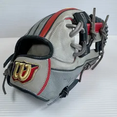 Wilson ウィルソン Wannabe Hero DUAL RHW87H 軟式 内野手用 87型 外崎モデル グレー×レッド 限定 即使用可能のサムネイル