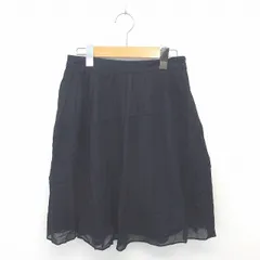 マッキントッシュフィロソフィー MACKINTOSH PHILOSOPHY スカート フレア ひざ丈 薄手 無地 シンプル 綿 コットン 34 紺 ネイビー /TT15のサムネイル