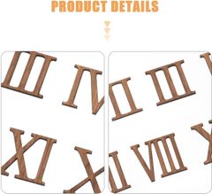 Roman numeral clock face parts, 12-piece set, wood-look, DIY wall clock making kit, clock repair, replacement numeral parts, convenient for handmade interior decor, wall clock customization, remake, stylish clock accessories a-1312