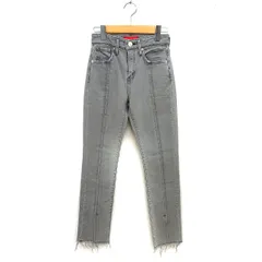 ビームス BEAMS デニム ジーンズ ストレート フリンジ コットン 綿 スリット ジップフライ 22 グレー /NT15のサムネイル