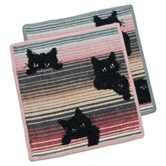 フェイラー ハンカチ ハンドタオル Black Kitty 黒ネコ 猫 ねこ 25cmのサムネイル