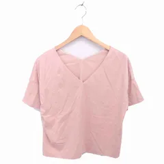 カリテ qualite カットソー Tシャツ Vネック 無地 シンプル スエード調 半袖 F ピンク /TT15のサムネイル