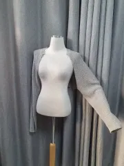 짜임 グレー ボレロカーディガンのサムネイル