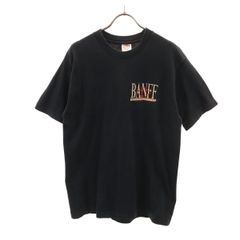 FRUIT OF THE LOOM フルーツオブザルーム カナダ製 BANFF 半袖 Tシャツ M ブラック シングルステッチ メンズ 古着