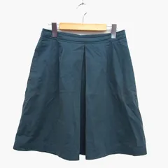 アーペーセー A.P.C. フレア スカート 膝丈 コットン 綿 無地 シンプル タック M モスグリーン 緑 /HT10のサムネイル