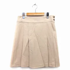 グリーンレーベルリラクシング ユナイテッドアローズ green label relaxing プリーツ スカート 膝上 ミニ コットン 綿 シルク混 総柄 厚手 40 ベージュ /HT11のサムネイル