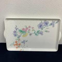 【441301115311】 ヴァレンティノガラヴァーニ 陶器トレー 長方形 花柄 現状品のサムネイル