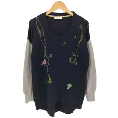 ツモリチサト TSUMORI CHISATO ビーズ デザイン ツートンカラー ナイロン アンゴラ クルーネック ニット  レディース JPN：2 のサムネイル