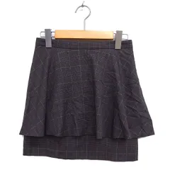 ジルスチュアート JILL STUART グレンチェック ミニ タイト スカート バックジップ ウール混 2 グレー /NT1のサムネイル