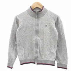 アルマーニ ジュニア ARMANI Jr ニットジャケット 8A 130cm ライトグレー スタンドカラー ジップアップ ミドル丈 /YS41 ■ECA007 男の子のサムネイル