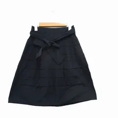 ナチュラルビューティー NATURAL BEAUTY ティアード スカート ミニ リボン シンプル 36 ネイビー 紺 /KT11のサムネイル