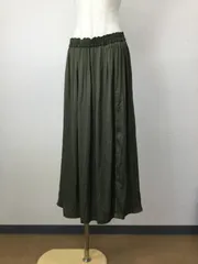 DRESKIP ロングスカート L カーキ ギャザー 上品のサムネイル