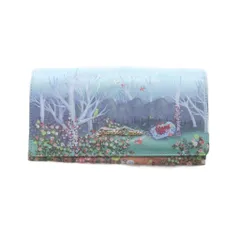 フランシュリッペ franche lippee 長財布 ウォレット 小銭入れ 札入れ 水色 ライトブルー 白 ホワイト 緑 グリーン 風景柄 /RI ■OSのサムネイル