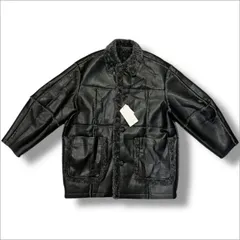 参考上代39,600円 未使用 MAISON SPECIAL Reversible Vegan Mouton Coat リバーシブルヴィーガンムートンコート レザージャケット メゾンスペシャル 21232165309 ブラック F （787MG）のサムネイル