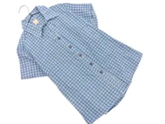 mont-bell モンベル チェック 半袖 シャツ sizeS/青 ■◆ レディースのサムネイル