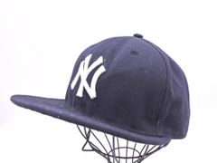 New Era ニューエラ 59FIFTY NY ニューヨークヤンキース ロゴ 刺 ベースボール キャップ size58.7/濃紺 ■■ メンズ