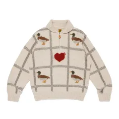 XL HUMAN MADE ヒューマンメイド ANIMAL アニマル ハーフジップアップ ニット セーター 白のサムネイル