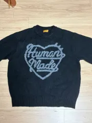 HUMAN MADE ヒューマンメイド ハート ロゴ ニット ブラック Mのサムネイル