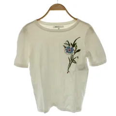 49アベニュー ジュンコシマダ 49AV. junko shimada 半袖ニットトップス セーター 花柄刺繍 40 白 ホワイト /SS ■OS ■MAのサムネイル