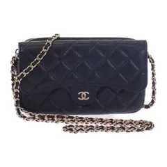 シャネル CHANEL フラップフォンケース AP2096_B10583_C3906 ショルダーバッグ カーフ ブラック 黒 ゴールド金具 レディース【中古】【SAランク】のサムネイル
