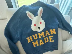 HUMAN MADE ヒューマンメイド うさぎ ニット ブルー Lのサムネイル