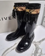 (正規品) BURBERRY バーバリー チェック パータン レインブーツ 長靴 35のサムネイル