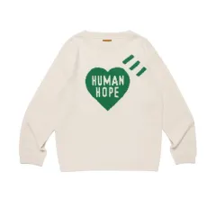 XL HUMAN MADE(ヒューマンメイド) ヒューマンホープ ハートニットセーター 白のサムネイル