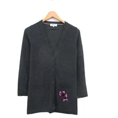 ソニア ソニアリキエル SONIA SONIA RYKIEL カーディガン 長袖 Vネック ウール 刺繍 32 チャコールグレー /KT34のサムネイル