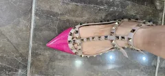 ヴァレンティノ ロックスタッズ フラットシューズ ピンクのサムネイル