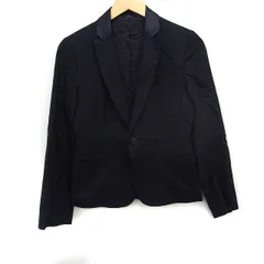 アダムエロペ Adam et Rope' ストライプ テーラード ジャケット シングルブレスト シルク混 ウール 38 ブラック 黒 /FT23のサムネイル