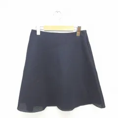 ソーノ SONO スカート フレア ひざ丈 無地 シンプル バックジップ 薄手 2 紺 ネイビー /TT23のサムネイル